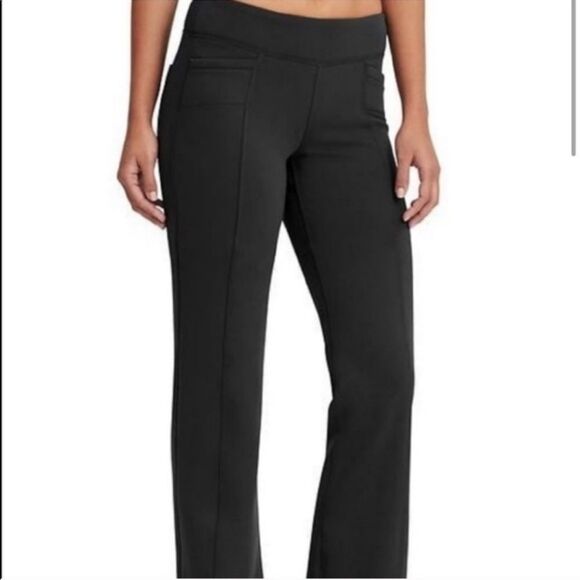 Athleta Solid Black Tech Stretch Metro Classic Yoga w/ Pockets Pants SP - Picture 2 of 6
